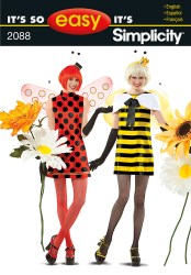 2088  SIMPLICITY SO EZ LADY BUG, BUMBLEBEE, NATIVE MINI MS PATTERN XS-M